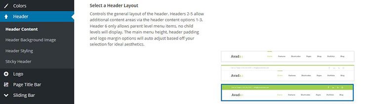 Header Options