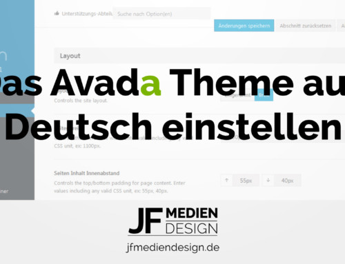 Avada Theme auf Deutsch einstellen