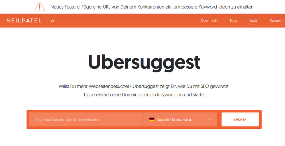 Keyword Recherche Tool-Ubersuggest