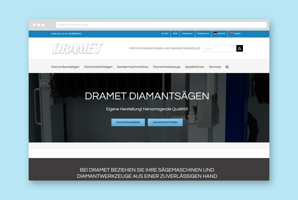 Dramet GmbH - SEO-Marketing Webdesign JF Mediendesign