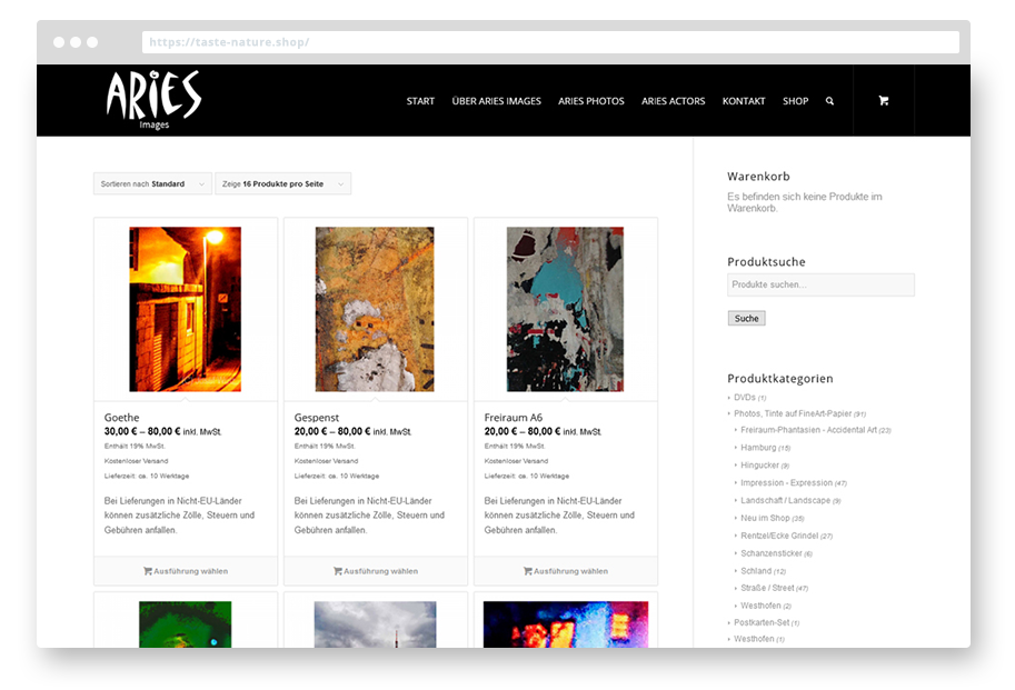 Aries Images Woocommerce Onlineshop