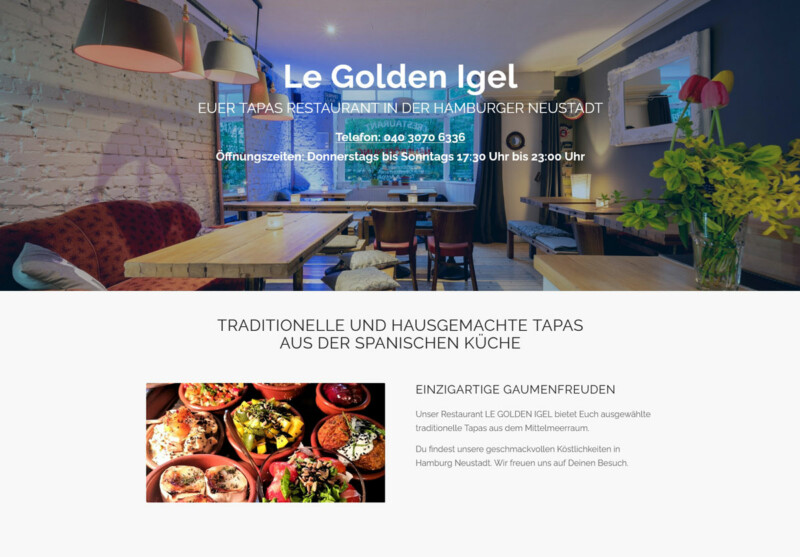 Le Golden Igel Neustädter Straße Hamburg Webdesign Le Golden Igel Restaurant | JF Mediendesign