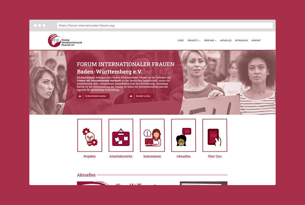 Forum internationaler Frauen org Webdesign Forum Internationaler Frauen JF Mediendesign